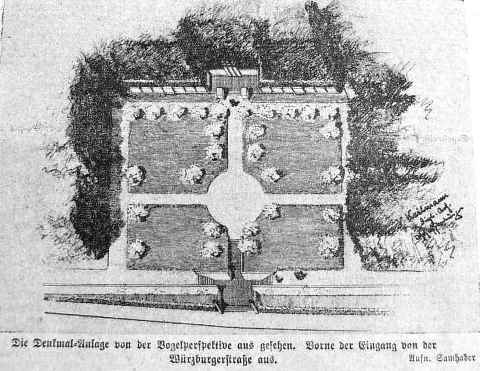 Jägerehrenmalentwurf - Vogelschau