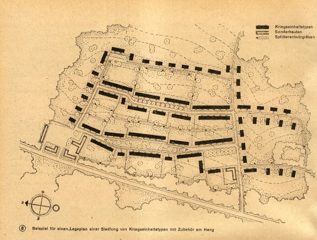 Neufert Behelfsunterkünfte für Bombengeschädigte Siedlungsplanung