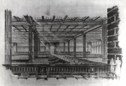 Perspektive der Gleishalle für den Berliner Südbahnhof